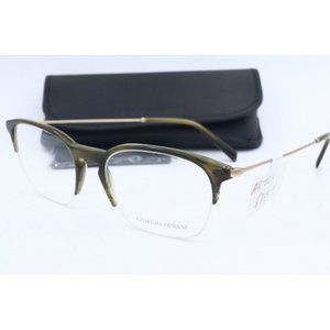 Giorgio Armani AR 7210 Tortoise Half Rim Rectangle Eyeglasses Clear Lenses 53mm